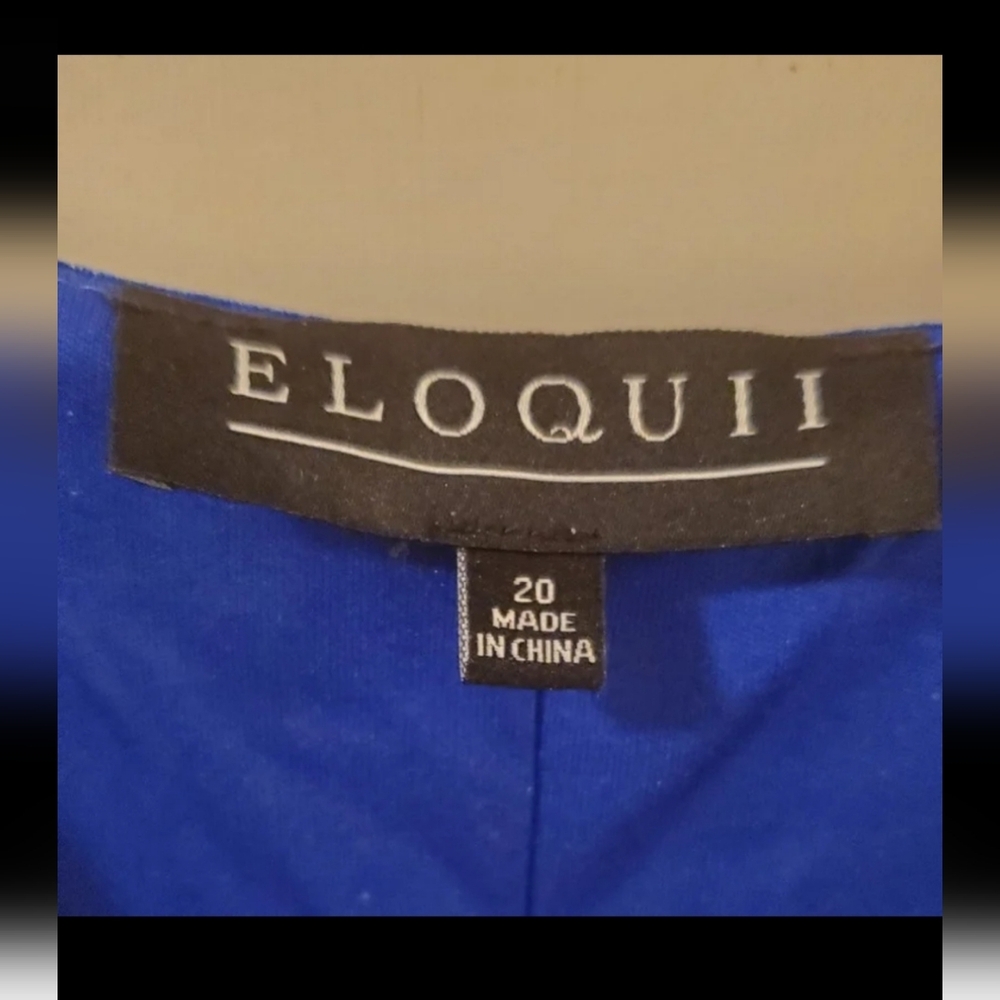 Eloquii Blue Velvet Dress NEW With Tags Size 20 / 22 Plus Size Dress NWT Elegant - Picture 6 of 11